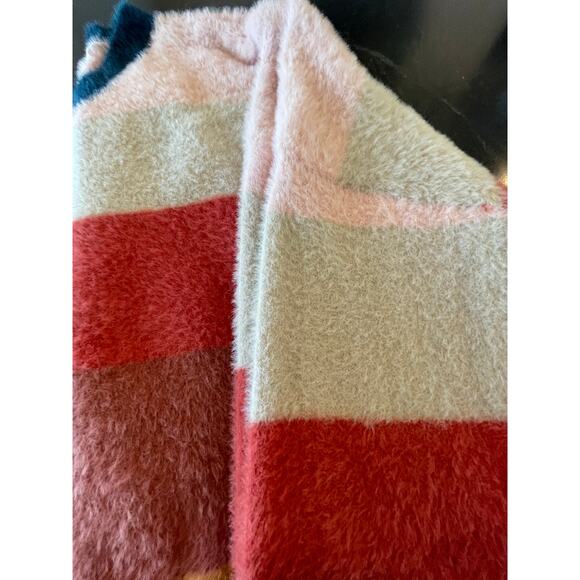 Coco + Jamieson multi stripe fuzzy crewneck sweater Med - Picture 8 of 9